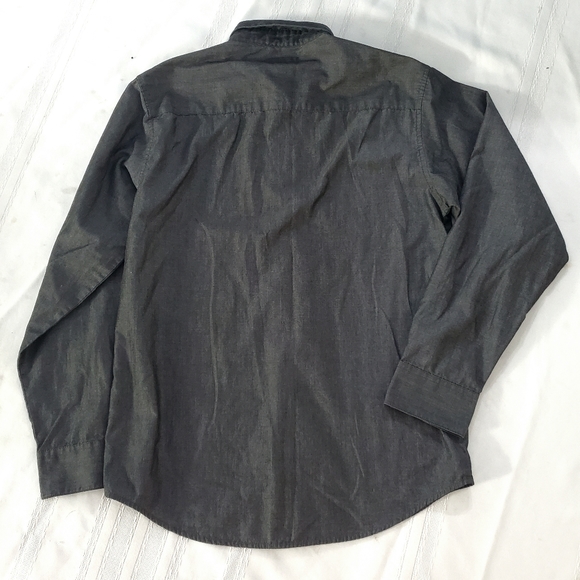 Izod Dark Gray Buttons Up Longsleeved Shirt / Jr's Large ( 14/16) - Picture 6 of 6